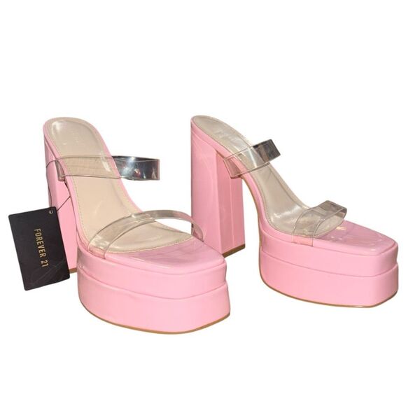 Forever 21 Pink Platform Heels - Picture 1 of 6